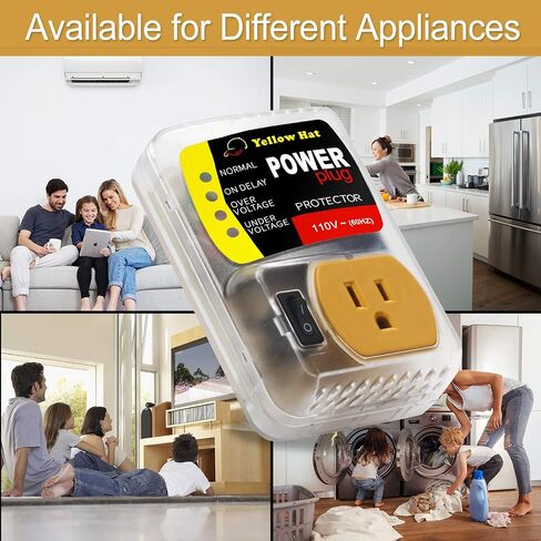 Surge Protector,Voltage Protector for Home Appliance 110V 15A 2200W 1 Pack | Multi Function, Indicator Light, Plug with Protection Wall Mount, Power Suppressor for Refrigerator/TV/PC in Kuwait