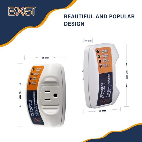 BXST واقي التيار 220 فولت للثلاجات، واقي جهد منفذ واحد 20 أمبير 4400 واط للأجهزة المنزلية الرئيسية مع تأخير 3 أمتار، جهد سفلي قابل للتعديل، مفتاح تشغيل/إيقاف، 140 جول in Kuwait