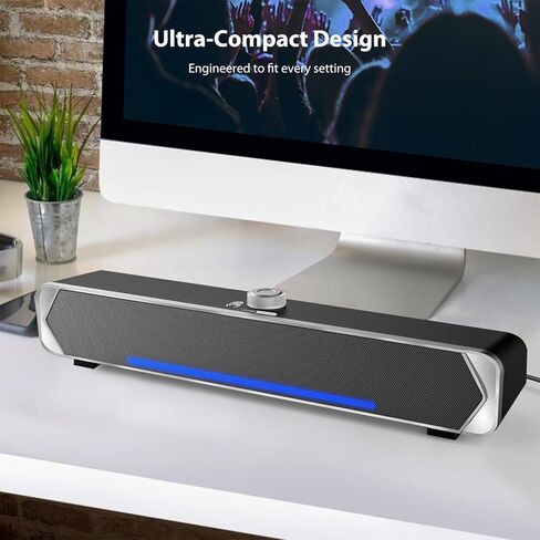 MARBOO Computer Speakers for Desktop Monitors，Bluetooth Computer Soundbar，High-Fidelity Stereo Sound，USB-Powered bar Speaker，Suitable for Desktop Computers, laptops, Tablets and Smartphones. in Kuwait