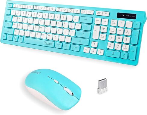 Wireless Keyboard and Mouse Combo Silent for Office and Home(Purple) | 2.4G Full Size Silent Cordless Keyboard with Tilt Legs,3-Level DPI Quiet Mouse,for Windows/Mac OS/Desktop/Laptop/PC in Kuwait