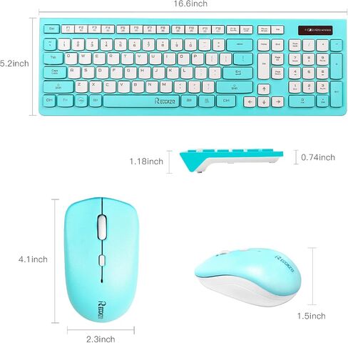 Wireless Keyboard and Mouse Combo Silent for Office and Home(Purple) | 2.4G Full Size Silent Cordless Keyboard with Tilt Legs,3-Level DPI Quiet Mouse,for Windows/Mac OS/Desktop/Laptop/PC in Kuwait