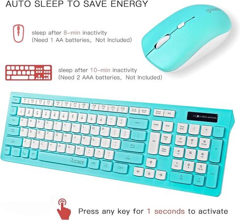 Wireless Keyboard and Mouse Combo Silent for Office and Home(Purple) | 2.4G Full Size Silent Cordless Keyboard with Tilt Legs,3-Level DPI Quiet Mouse,for Windows/Mac OS/Desktop/Laptop/PC in Kuwait