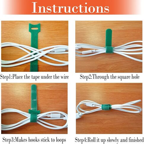 اربطة كيبلات قابلة لاعادة الاستخدام بشريط فيلكرو 4 6 8 10 انش، 80 قطعة 6 الوان، اشرطة اسلاك قابلة للتعديل لادارة الكيبلات للمكتب والمنزل والمكتب وورشة العمل والحديقة، متعددة الالوان in Kuwait