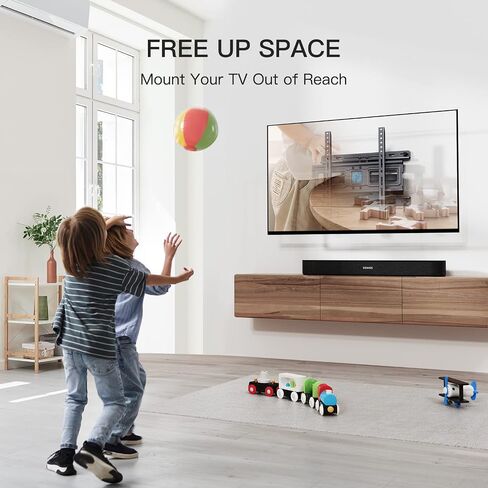 TV Wall Mount Full Motion Articulating Swivel Extension for Most 26-65 Inch Flat Curved TVs with Max VESA 400x400mm up to 88lbs, Wall Mount TV Bracket fits 12,16 inch Wood Stud by Pipishell in Saudi Arabia