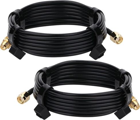 BLTIATLE WiFi Antenna Extension Cable 10FT 2 Pack RP-SMA Male/Female Connectors Type 100 Coaxial Cable for WiFi Router Wireless Network Card Adapternot, Not for TV (Equivalent LMR100 coaxial Cable) in Kuwait