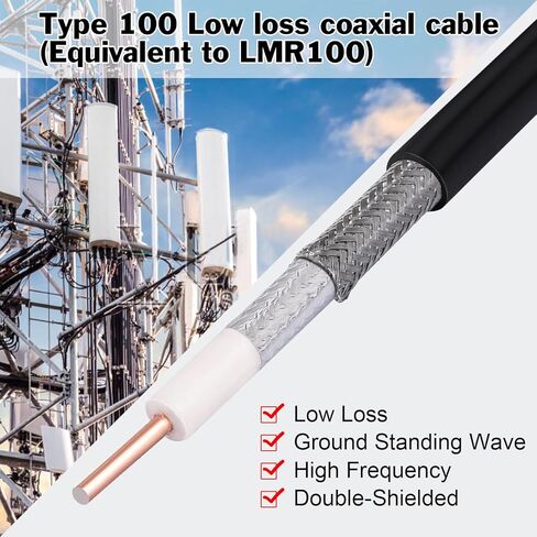 BLTIATLE WiFi Antenna Extension Cable 10FT 2 Pack RP-SMA Male/Female Connectors Type 100 Coaxial Cable for WiFi Router Wireless Network Card Adapternot, Not for TV (Equivalent LMR100 coaxial Cable) in Kuwait