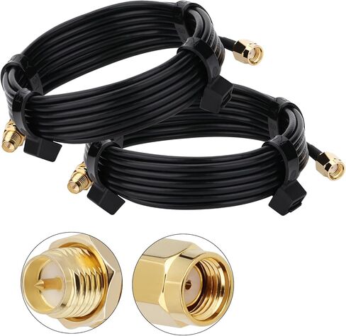 BLTIATLE WiFi Antenna Extension Cable 10FT 2 Pack RP-SMA Male/Female Connectors Type 100 Coaxial Cable for WiFi Router Wireless Network Card Adapternot, Not for TV (Equivalent LMR100 coaxial Cable) in Kuwait