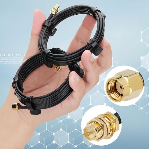 BLTIATLE WiFi Antenna Extension Cable 10FT 2 Pack RP-SMA Male/Female Connectors Type 100 Coaxial Cable for WiFi Router Wireless Network Card Adapternot, Not for TV (Equivalent LMR100 coaxial Cable) in Kuwait