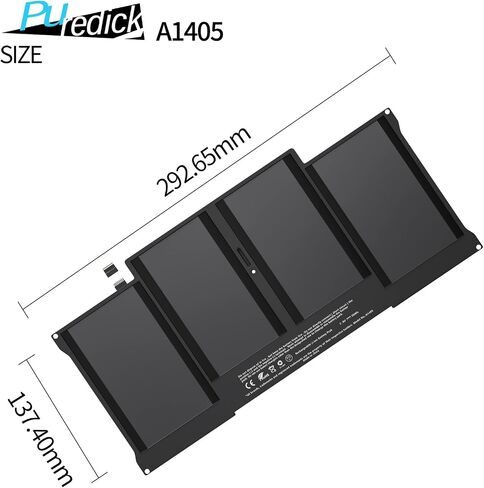A1466 Battery For MacBook Air Battery Replacement 13 inch (A1466 2012 - 2015 and 2017) (A1369 2010-2011) - A1377 A1405 A1496 Universal Battery for 13-Inch Macbook Air [7.6V/55W/7200mAh with Warranty] in Saudi Arabia