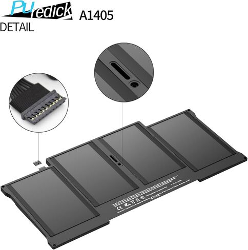 A1466 Battery For MacBook Air Battery Replacement 13 inch (A1466 2012 - 2015 and 2017) (A1369 2010-2011) - A1377 A1405 A1496 Universal Battery for 13-Inch Macbook Air [7.6V/55W/7200mAh with Warranty] in Saudi Arabia