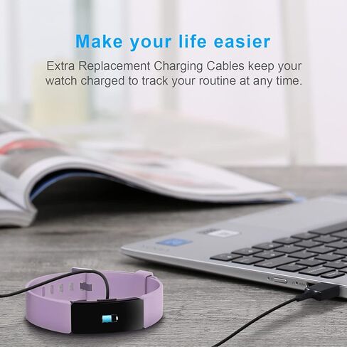 كابل شاحن مكون من قطعتين لساعة Fitbit Inspire HR وFitbit Inspire الذكية، سلك شاحن USB بديل لـ Fitbit Inspire/Fitbit Inspire HR (3.3 قدم/0.5 قدم) in Kuwait