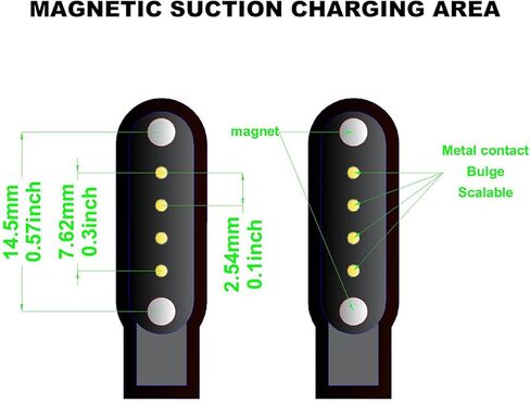 ديسونج كابل شحن يو اس بي مغناطيسي بـ4 دبابيس 7.62 للساعة الذكية T92 in Kuwait