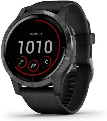 ساعة ذكية للياقة البدنية Garmin 010-N2174-11 Vivoactive 4 Black with Slate Hardware GPS Fitness (مجددة) in Kuwait