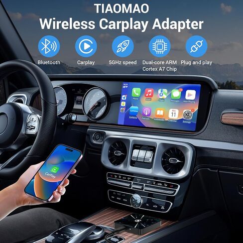 محول CarPlay اللاسلكي، دونجل سيارة لاسلكي لسيارات تشغيل السيارة السلكية OEM من 2015 وiPhone iOS 10+، التوصيل والتشغيل in Saudi Arabia