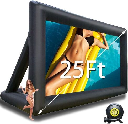 Yimukaka 30ft Outdoor Inflatable Movie Screen, No Seam Projector Screen with Air Blower, Support Front & Rear Projection in Saudi Arabia