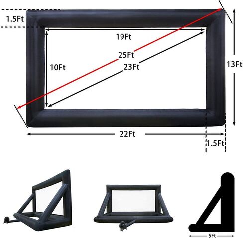 Yimukaka 30ft Outdoor Inflatable Movie Screen, No Seam Projector Screen with Air Blower, Support Front & Rear Projection in Saudi Arabia