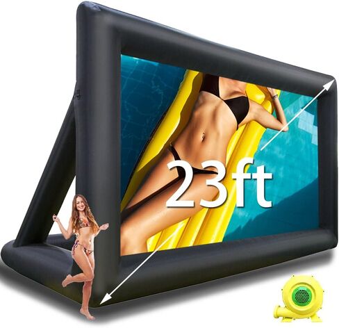 Yimukaka 30ft Outdoor Inflatable Movie Screen, No Seam Projector Screen with Air Blower, Support Front & Rear Projection in Saudi Arabia