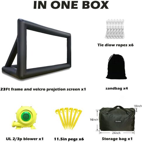Yimukaka 30ft Outdoor Inflatable Movie Screen, No Seam Projector Screen with Air Blower, Support Front & Rear Projection in Saudi Arabia