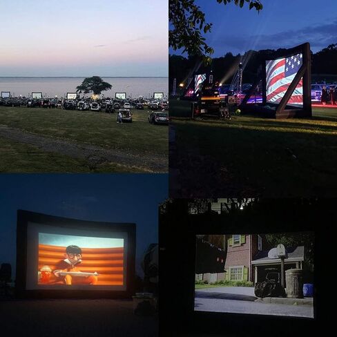Yimukaka 30ft Outdoor Inflatable Movie Screen, No Seam Projector Screen with Air Blower, Support Front & Rear Projection in Saudi Arabia