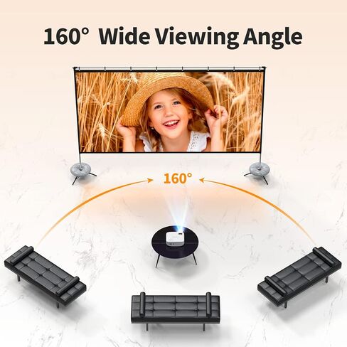 Portable Projector Screen with Stand, WEWATCH 100 Inch Projection Screen 16:9, 4K HD Rear Front Projections Movies Screen with Carry Bag for Indoor Outdoor Home Theater Backyard Cinema Travel in Kuwait