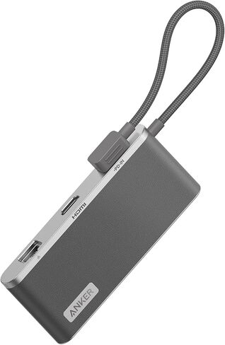 Anker USB C Hub، 655 USB-C Hub (8 في 1)، مع منفذي بيانات USB-A بسرعة 10 جيجابت في الثانية، توصيل طاقة 100 واط، 4K HDMI، 1 جيجابت في الثانية إيثرنت، فتحات بطاقة microSD وSD، AUX 3.5 مم، لـ ماك بوك والمزيد (أبيض ترابي) in Kuwait