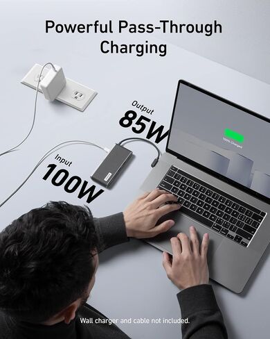 Anker USB C Hub، 655 USB-C Hub (8 في 1)، مع منفذي بيانات USB-A بسرعة 10 جيجابت في الثانية، توصيل طاقة 100 واط، 4K HDMI، 1 جيجابت في الثانية إيثرنت، فتحات بطاقة microSD وSD، AUX 3.5 مم، لـ ماك بوك والمزيد (أبيض ترابي) in Kuwait