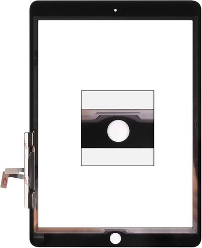 for iPad 5 9.7" 2017 A1822 A1823/ iPad Air 1st A1474 A1475 A1476 Touch Screen Replacement Parts（No Home Button） Front Glass Panel（No LCD） with Repair Kits & Screen Protector (Black) in Saudi Arabia