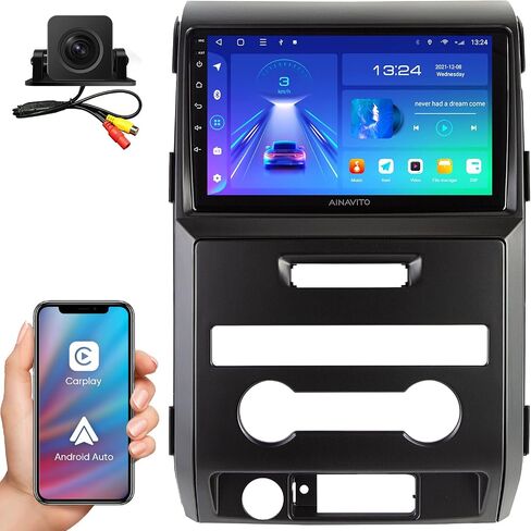 9 Inch (2G+32G) 5G WiFi 8 Core 48EQ Airplay Car Stereo Radio for Ford F150 2009-2012 Carplay Android Auto Android 12 Support Mirroring Backup 1080P SWC in Kuwait