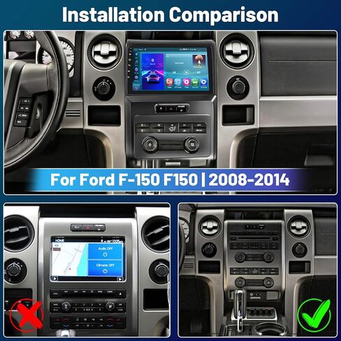 لراديو Ford F-150 F150 2008-2014، Roinvou 2+32G Android 11 CarPlay Car Stereo مع Android Auto 9 بوصة شاشة تعمل باللمس بلوتوث مستقبل صوت السيارة يدعم وصلة المرآة GPS WiFi SWC كاميرا احتياطية RDS DSP in Kuwait