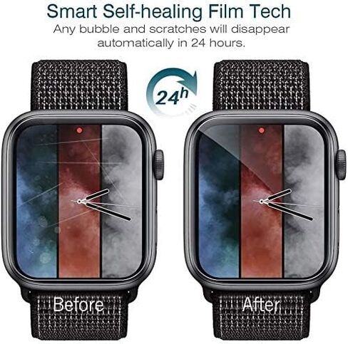 LK 6 Pack Screen Protector Compatible with Apple Watch Series 6 5 4 SE 44mm Series 7 45 mm Flexible TPU HD Clear Film Bubble-Free (UF-010) in Kuwait