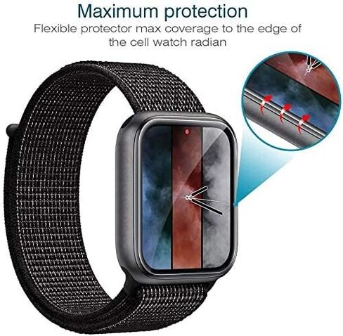 LK 6 Pack Screen Protector Compatible with Apple Watch Series 6 5 4 SE 44mm Series 7 45 mm Flexible TPU HD Clear Film Bubble-Free (UF-010) in Kuwait