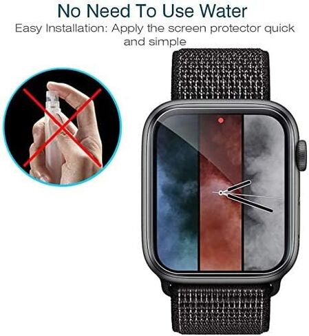 LK 6 Pack Screen Protector Compatible with Apple Watch Series 6 5 4 SE 44mm Series 7 45 mm Flexible TPU HD Clear Film Bubble-Free (UF-010) in Kuwait
