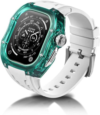 Rugged Case with Band for Apple Watch Ultra 2/1 49mm, Translucent Heavy Duty Case with Military Sport Strap for Men, Tactical Grade Shockproof Bumper Cover for iWatch, G-WR in Kuwait