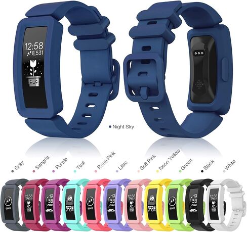 EEweca 3-Pack Bands Compatible with Fitbit Ace 2 Replacement Strap for Kids (Gray, Green, Teal) in Kuwait