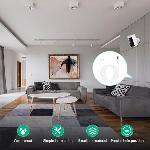 كابل تمديد طاقة USB إلى النوع C بطول 30 قدم/9 متر متوافق مع كاميرا Wyze Battery Cam Pro، سلك تمديد USB مقاوم للطقس MSAFF للشحن المستدام in Kuwait
