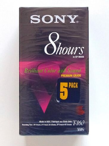 Sony T-160 8 Hours in EP Mode Blank Video Cassette - 5-Pack in Saudi Arabia