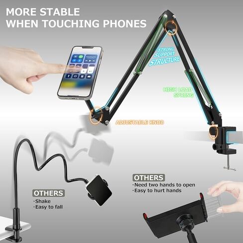 حامل حامل الكمبيوتر اللوحي المغناطيسي، CACENCAN 2022 حامل كمبيوتر لوحي مصمم بكل القلب، دوران 360 درجة، ليس بمشبك ولكن مغناطيسي، حامل كمبيوتر لوحي بذراع متأرجح صناعي، متوافق مع iPad/جميع الأجهزة اللوحية/Switch/Kindle in Kuwait