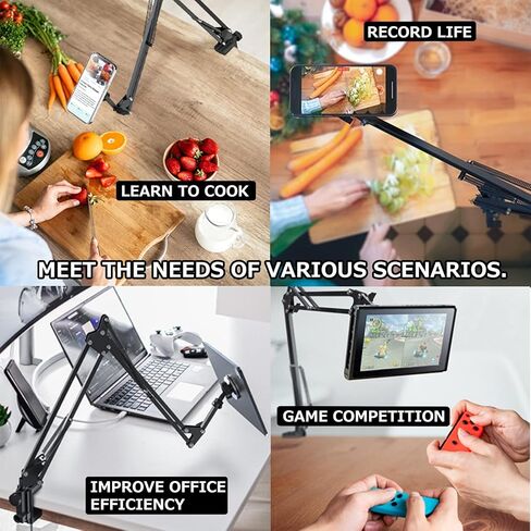 حامل حامل الكمبيوتر اللوحي المغناطيسي، CACENCAN 2022 حامل كمبيوتر لوحي مصمم بكل القلب، دوران 360 درجة، ليس بمشبك ولكن مغناطيسي، حامل كمبيوتر لوحي بذراع متأرجح صناعي، متوافق مع iPad/جميع الأجهزة اللوحية/Switch/Kindle in Kuwait