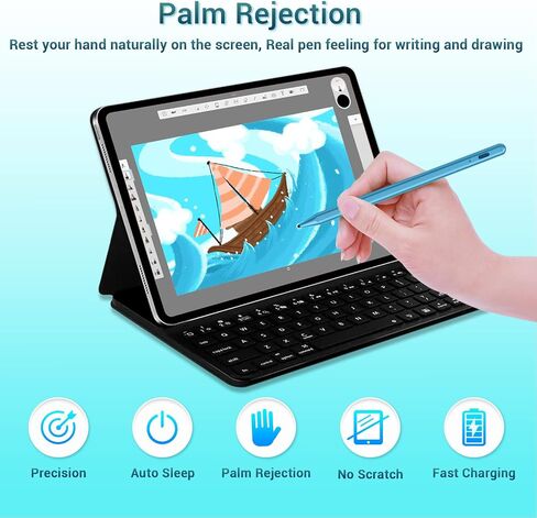 قلم شاشة لقلم Apple iPad - قلم شاشة Ipad لجهاز iPad 10th 9th 8th 7th 6th Generation Palm Rejection لعام 2018-2023 Apple iPad Air 5th 4th 3rd iPad Mini 6th 5th Gen iPad Pro 11-12.9 بوصة وردي in Kuwait