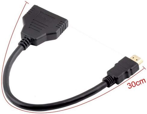 HDMI Splitter Adapter Cable HDMI Male to Dual HDMI Female 1 to 2 Way, Support Two TVs at The Same Time, Signal One in, Two Out in Saudi Arabia
