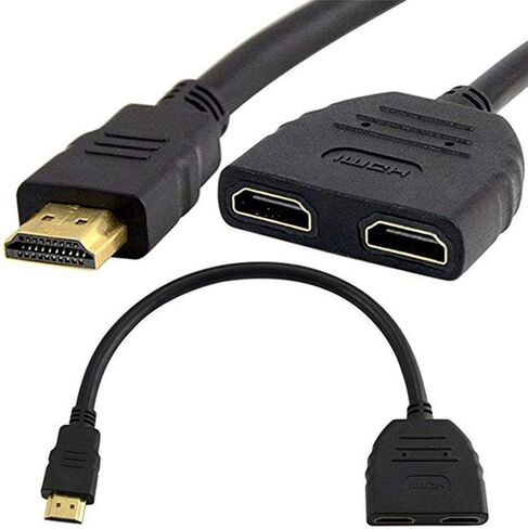 HDMI Splitter Adapter Cable HDMI Male to Dual HDMI Female 1 to 2 Way, Support Two TVs at The Same Time, Signal One in, Two Out in Saudi Arabia