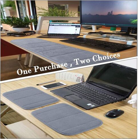 AUHOKY 2 Sets Ergonomic Computer Wrist Pad - Long & Short Size Combination Keyboard Rest Elbow Support Mat for Office, Desktop, Working, Gaming - Memory Foam Relieve Elbow Pain (Gray) in Kuwait