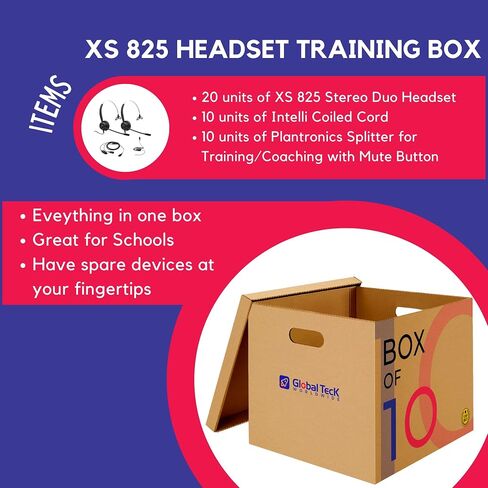XS 820 Mono Headset Training Bundle - Headsets, M22 Digital Headset Adapter, Y-Training Splitter Cord #27019-03 (with Mute Button) - Use for Coaching, Supervising, Training, Monitoring in Saudi Arabia