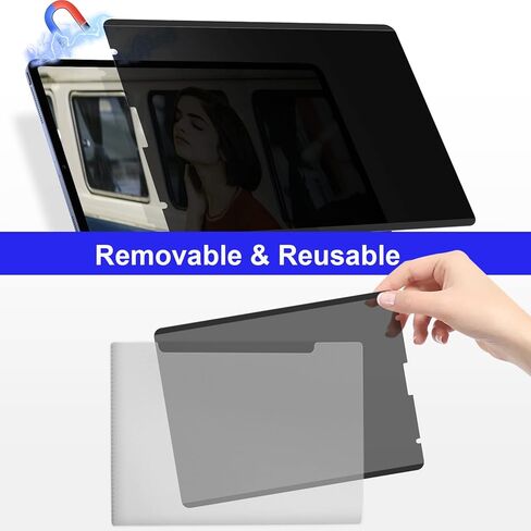 واقي شاشة خصوصية Mamol مغناطيسي iPad Pro 12.9 بوصة لجهاز Apple iPad Pro 12.9 بوصة الجيل السادس والخامس والرابع والثالث 2022 2021 2020 2018، فلتر خصوصية وهج الضوء الأزرق قابل للإزالة وإعادة الاستخدام ومضاد للتجسس، شاشة خاصة عالية الحساسية وخالية من الفقاعا in Kuwait