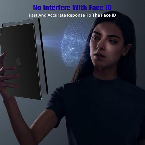 واقي شاشة خصوصية Mamol مغناطيسي iPad Pro 12.9 بوصة لجهاز Apple iPad Pro 12.9 بوصة الجيل السادس والخامس والرابع والثالث 2022 2021 2020 2018، فلتر خصوصية وهج الضوء الأزرق قابل للإزالة وإعادة الاستخدام ومضاد للتجسس، شاشة خاصة عالية الحساسية وخالية من الفقاعا in Kuwait