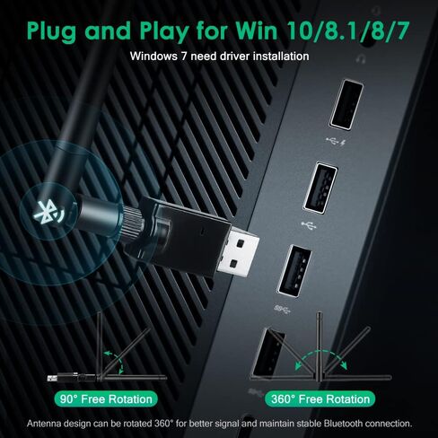 محول USB بلوتوث 5.0 من Onvian لجهاز الكمبيوتر طويل المدى 100 متر محول دونجل الصوت اللاسلكي للكمبيوتر ويندوز 10/8.1/8/7 يدعم أجهزة الكمبيوتر المكتبية لاب توب سماعات الرأس اللاسلكية لوحة المفاتيح ماوس in Kuwait