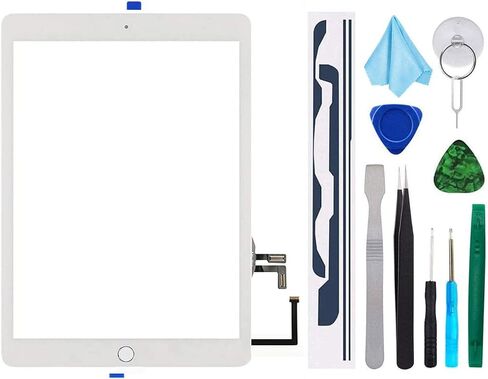 Black Digitizer Repair Kit for 2017 iPad 9.7(A1822, A1823) Touch Screen Digitizer Replacement with Home Button + Tools Kit + PreInstalled Adhesive in Kuwait