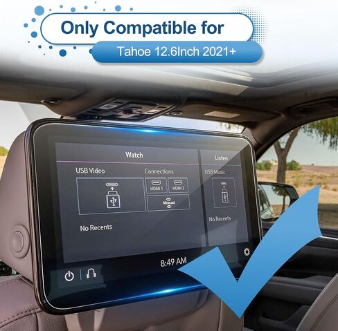 Coleya (2PCS) 2021-2023 Tahoe Screen Protector for Chevrolet Tahoe Rear-seat 12.6-inch Touch Screen, 9H Tempered Glass 2022 2023 Chevy Tahoe Accessories Tahoe Rear Display Protective Film 12.6" in Kuwait