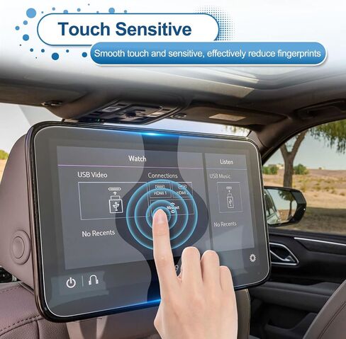 Coleya (2PCS) 2021-2023 Tahoe Screen Protector for Chevrolet Tahoe Rear-seat 12.6-inch Touch Screen, 9H Tempered Glass 2022 2023 Chevy Tahoe Accessories Tahoe Rear Display Protective Film 12.6" in Kuwait