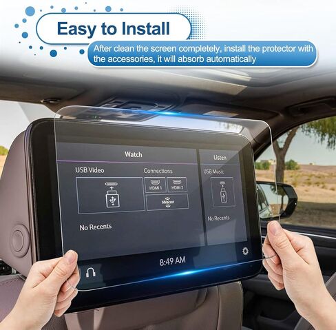 Coleya (2PCS) 2021-2023 Tahoe Screen Protector for Chevrolet Tahoe Rear-seat 12.6-inch Touch Screen, 9H Tempered Glass 2022 2023 Chevy Tahoe Accessories Tahoe Rear Display Protective Film 12.6" in Kuwait